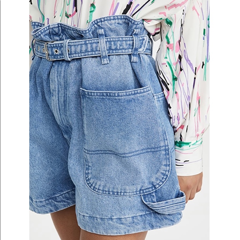 Isabel Marant Paperbag Waist Denim Shorts Sz. 6-8